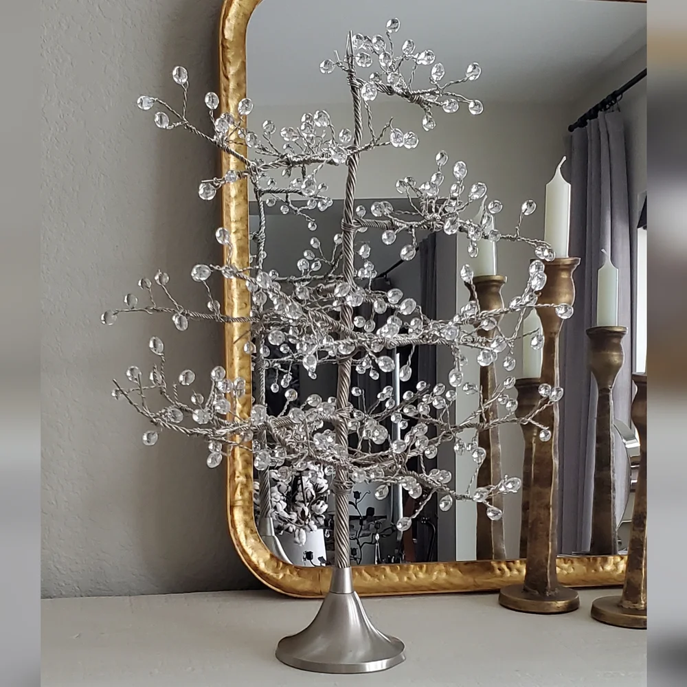 Crate&Barrel Silver Crystal Tree Accent
